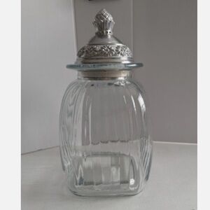 Decorative Silver Floral Jar